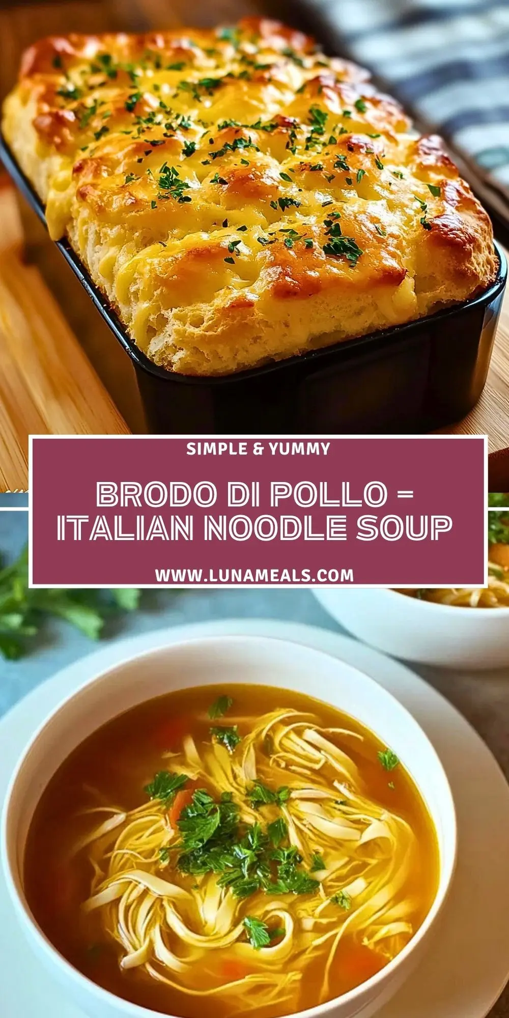 Brodo di Pollo – Italian Noodle Soup Pin 1