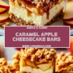 Caramel Apple Cheesecake Bars Pin 1
