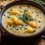 Cheddar Garlic Herb Potato Soup 1