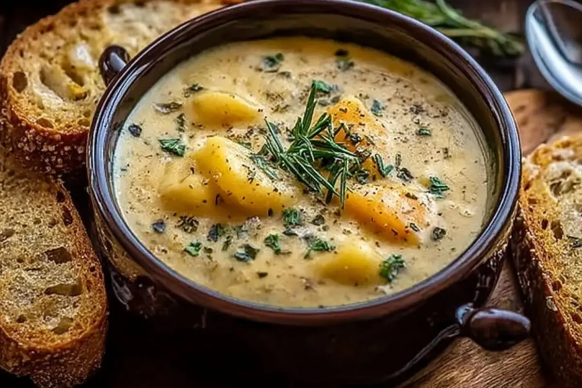 Cheddar Garlic Herb Potato Soup 1