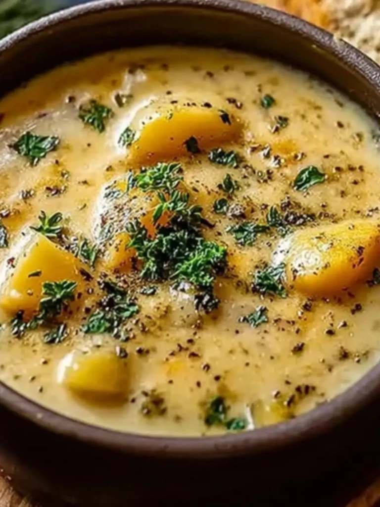 Cheddar Garlic Herb Potato Soup 2