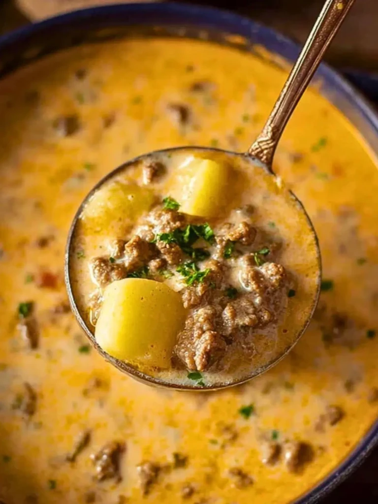 Cheesy Beef and Potato Soup 2