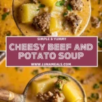 Cheesy Beef and Potato Soup Pin 1