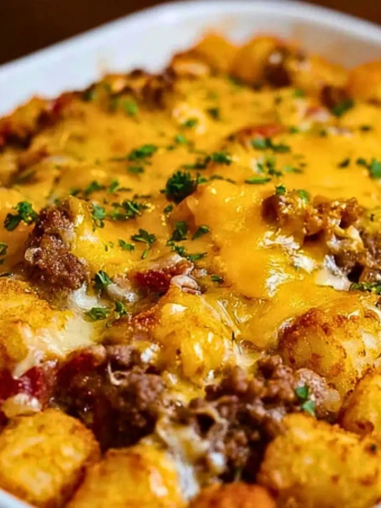 Cheesy Cheeseburger Tater Tot Casserole 2