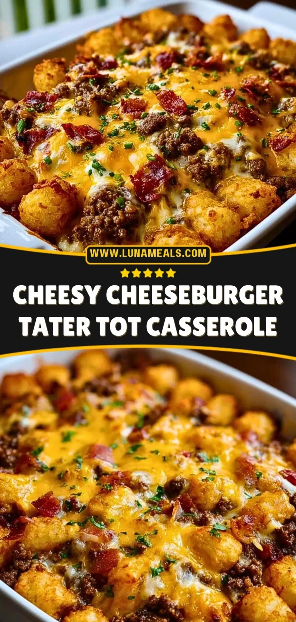 Cheesy Cheeseburger Tater Tot Casserole Pin 2