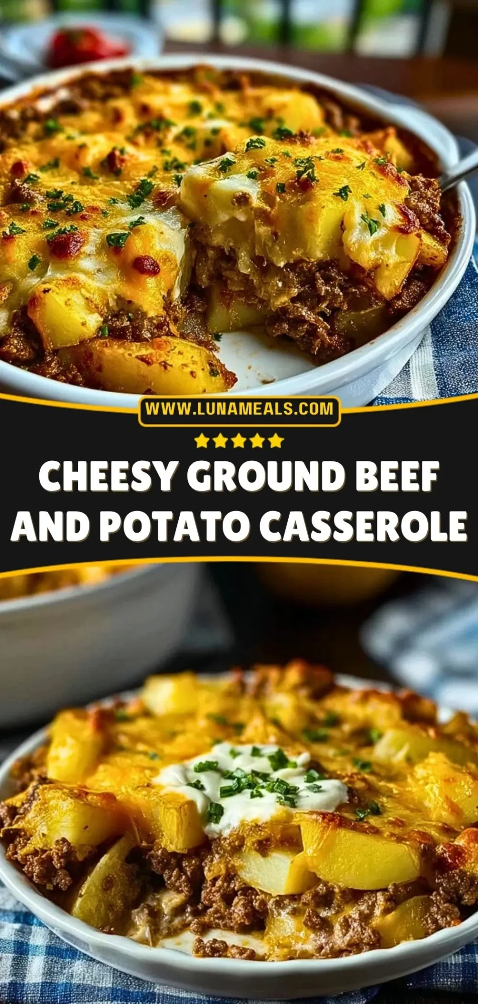 Cheesy Ground Beef and Potato Casserole Pin 2