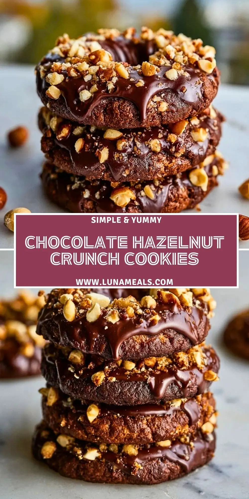 Chocolate Hazelnut Crunch Cookies Pin 1