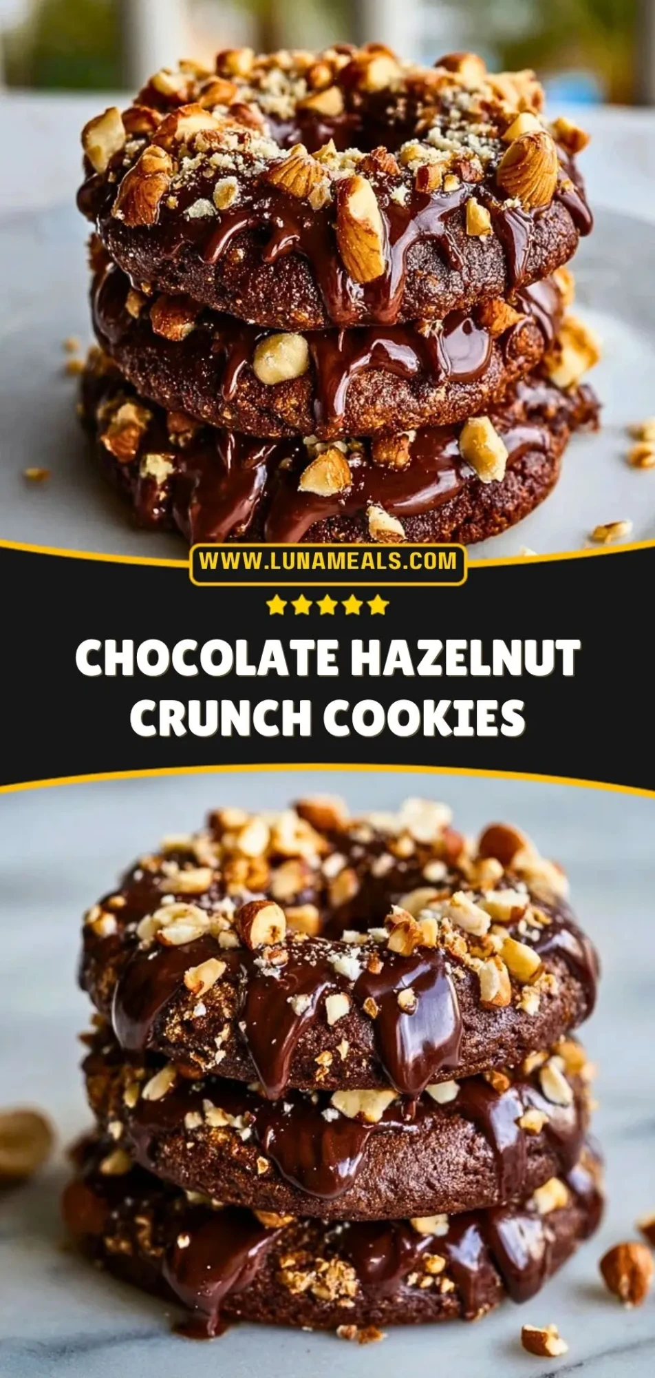 Chocolate Hazelnut Crunch Cookies Pin 2