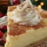Christmas Eve Cinnamon-Vanilla Creamy Custard Pie