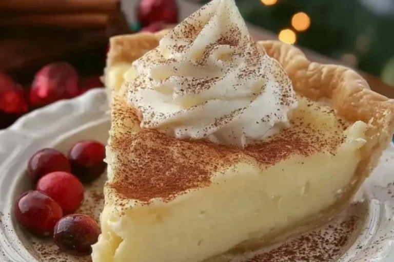 Christmas Eve Cinnamon-Vanilla Creamy Custard Pie