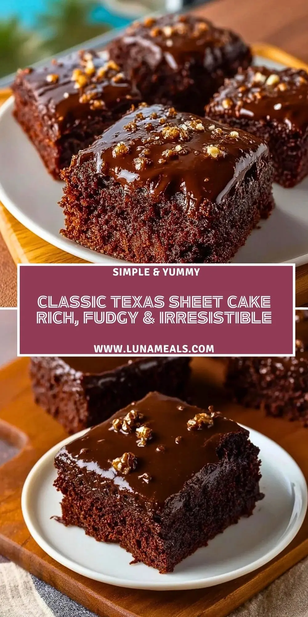Classic Texas Sheet Cake Rich, Fudgy & Irresistible Pin 1