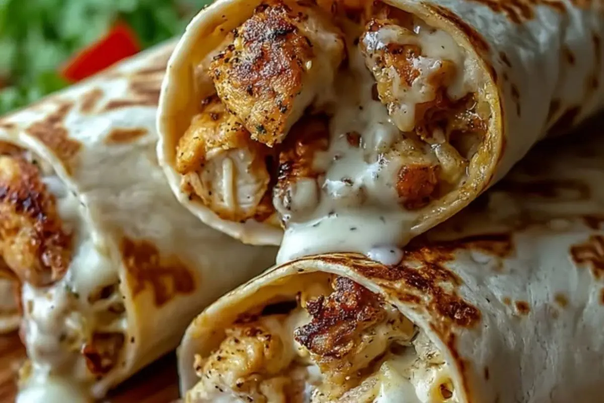 Cozy Cheesy Garlic Chicken Wraps 1
