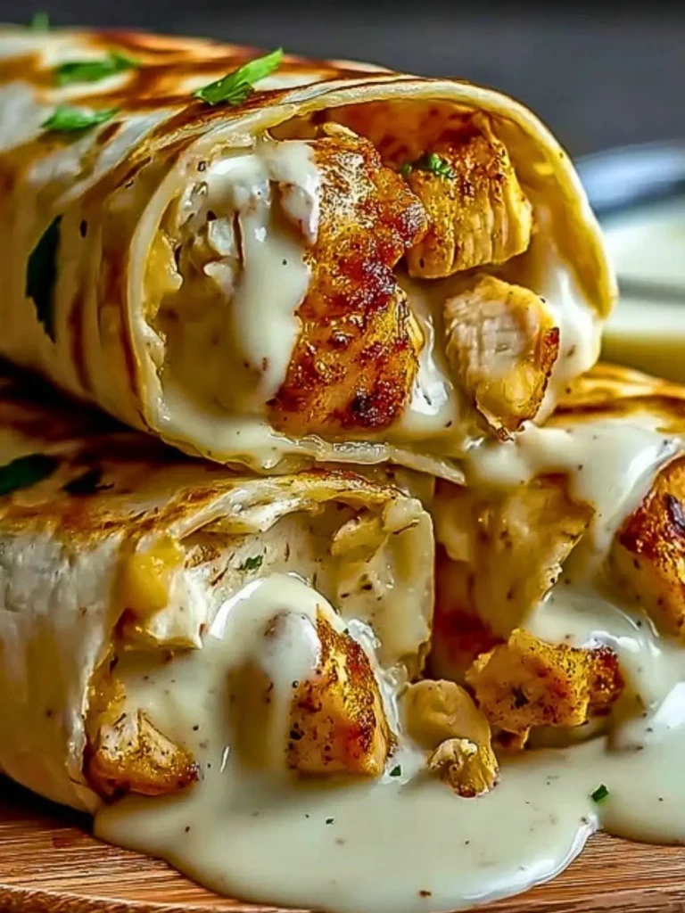 Cozy Cheesy Garlic Chicken Wraps 2