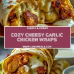 Cozy Cheesy Garlic Chicken Wraps Pin 1