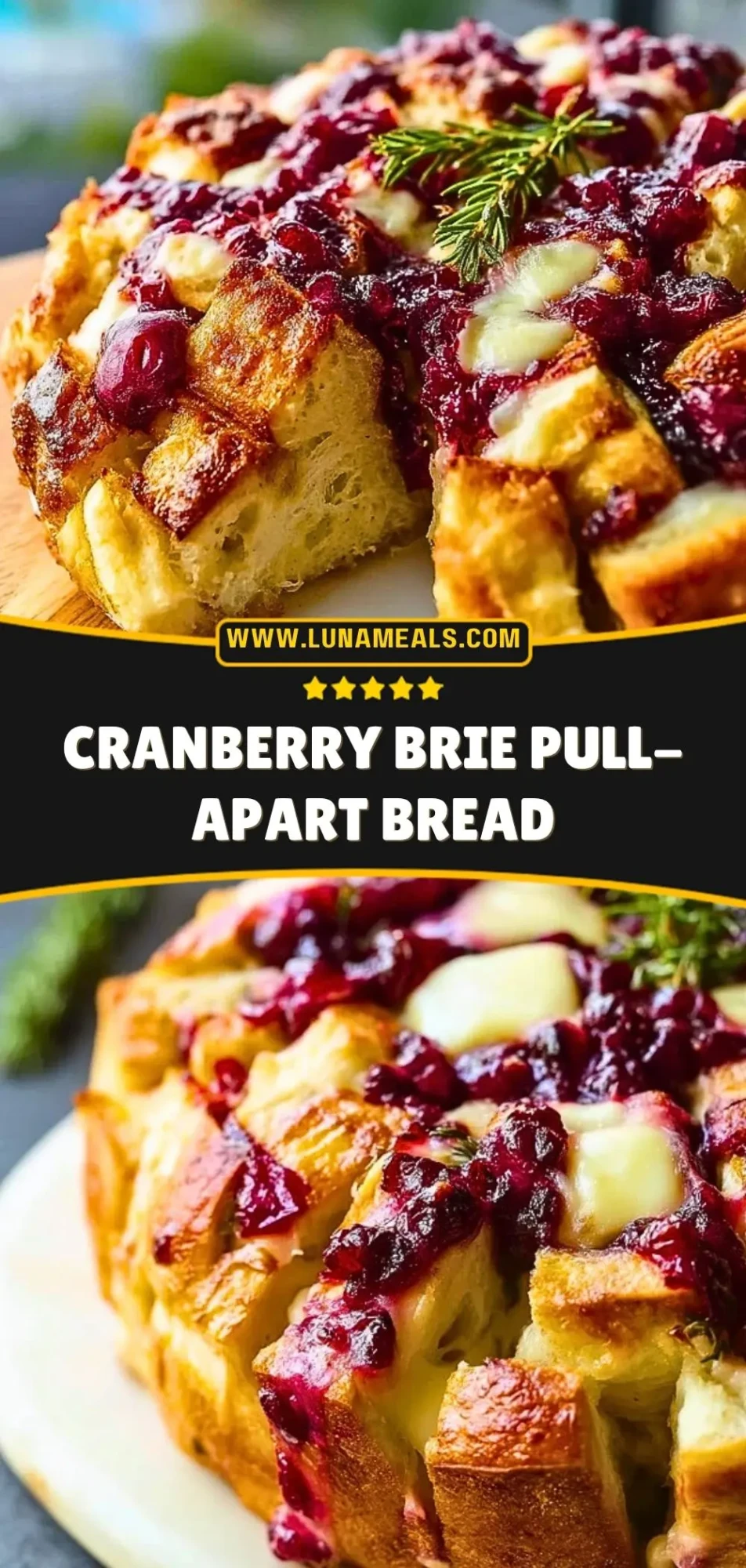 Cranberry Brie Pull-Apart Bread Pin 2