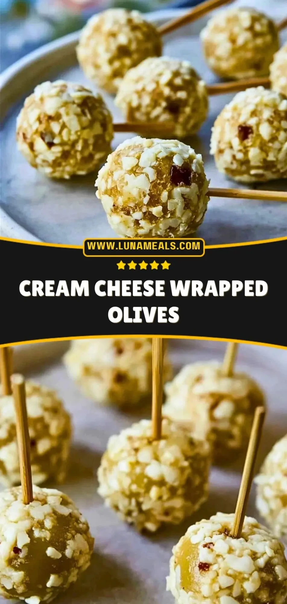 Cream Cheese Wrapped Olives Pin 2