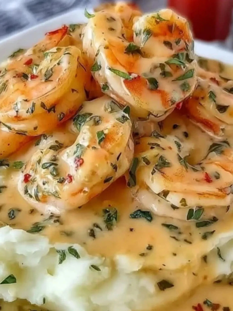 Creamy Garlic Shrimp Over Mashed Potatoes 2
