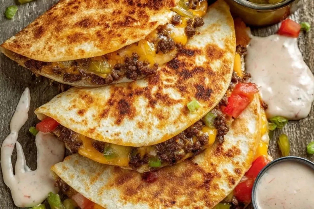 Crispy & Satisfying Cheeseburger Quesadillas 1