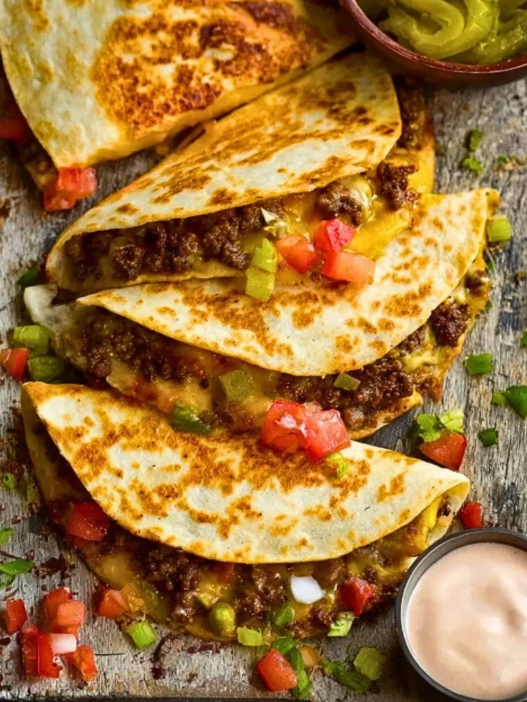 Crispy & Satisfying Cheeseburger Quesadillas 2