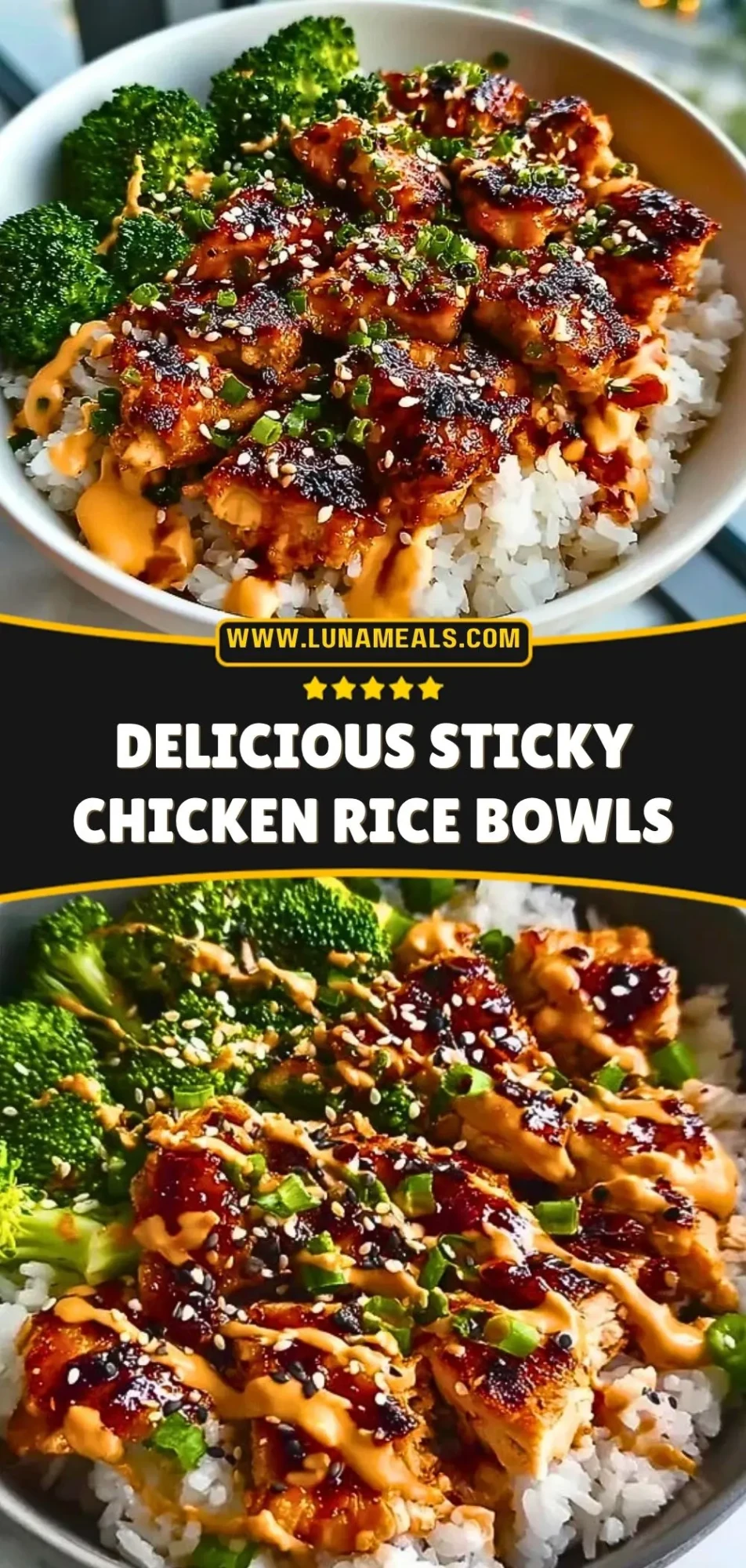 Delicious Sticky Chicken Rice Bowls Pin 2 (1)
