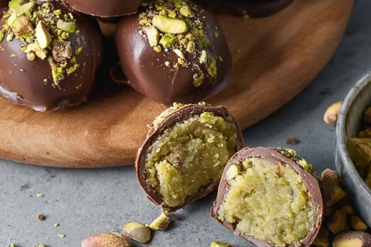 Dubai Chocolate Balls with Pistachio Kunefe Filling 1