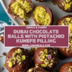 Dubai Chocolate Balls with Pistachio Kunefe Filling Pin 1