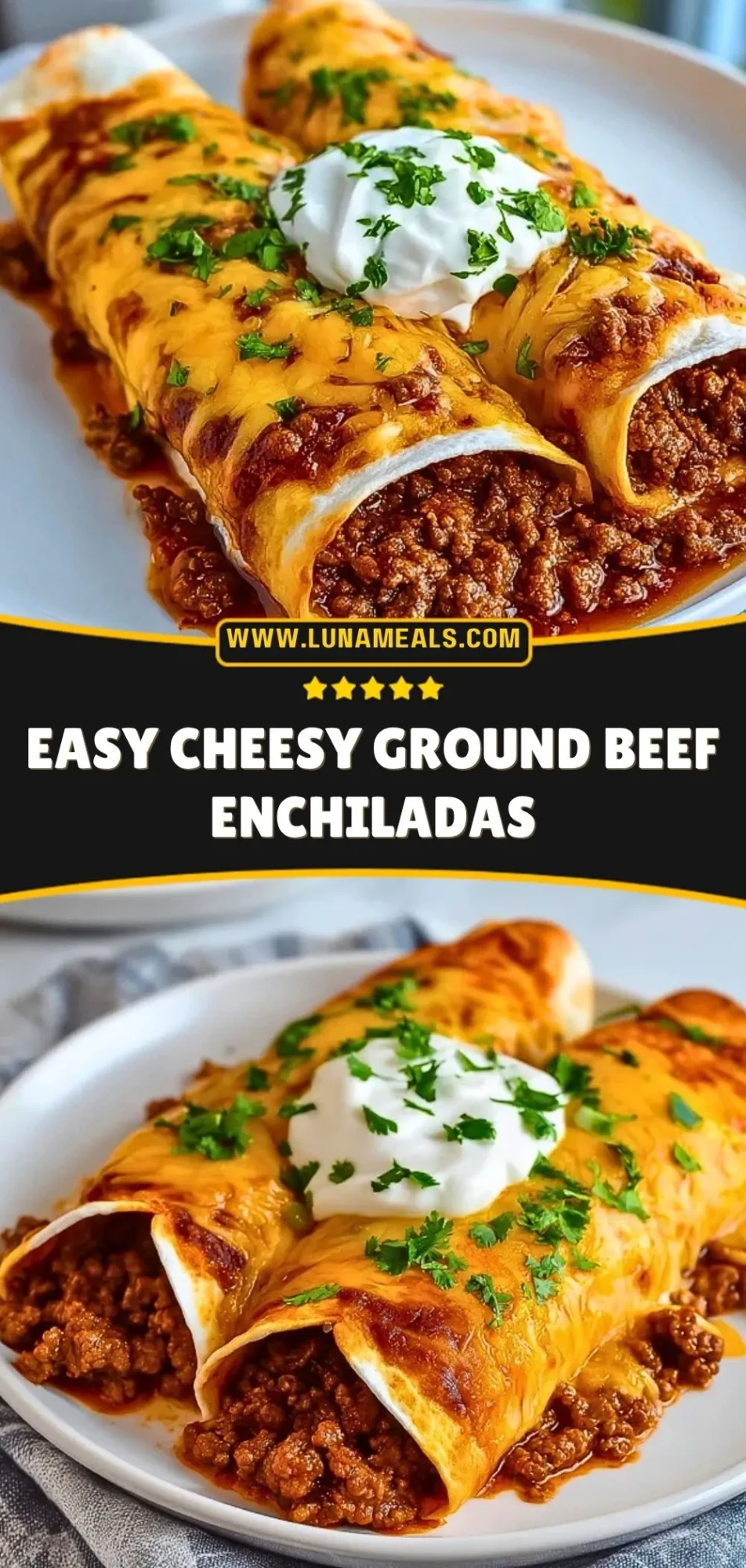 Easy Cheesy Ground Beef Enchiladas Pin 2