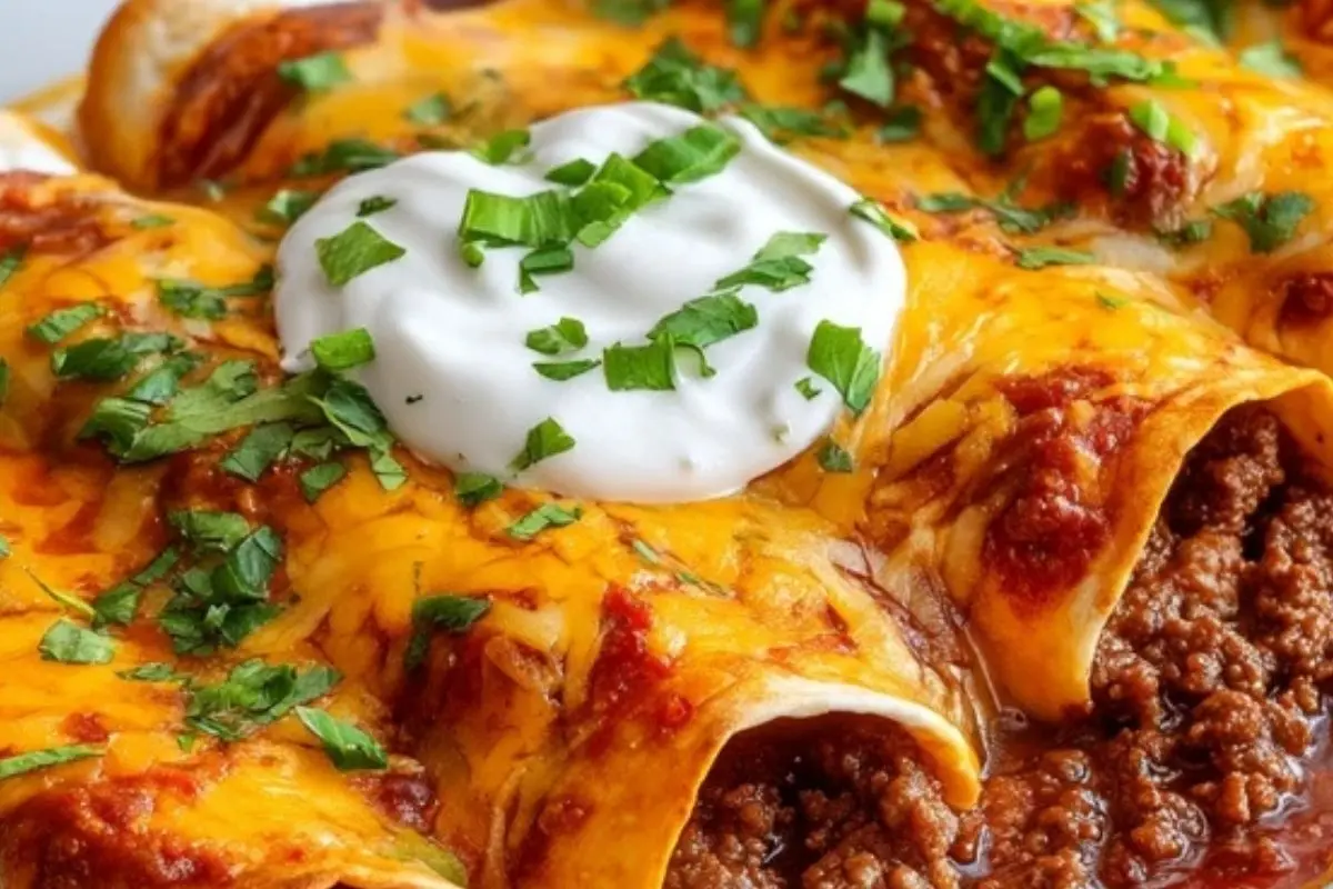 Easy Cheesy Ground Beef Enchiladas