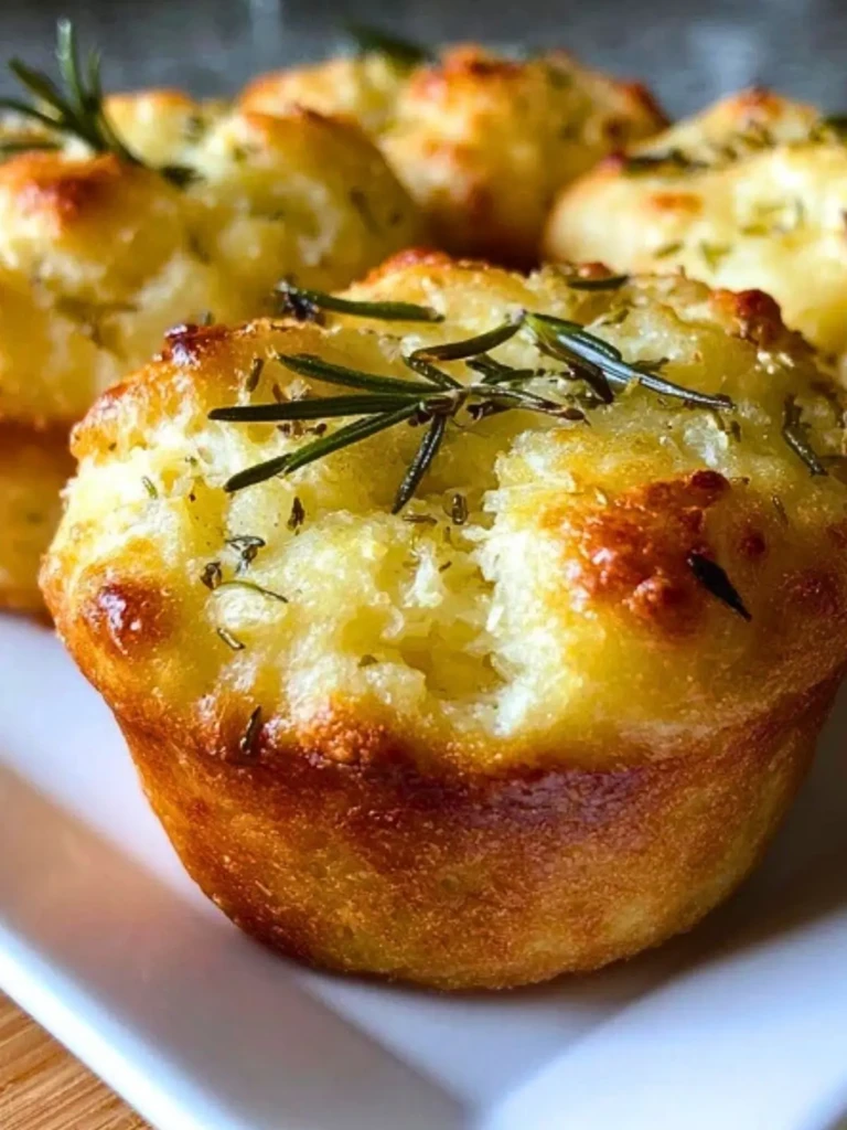 Easy Garlic Rosemary Focaccia Muffins (1)