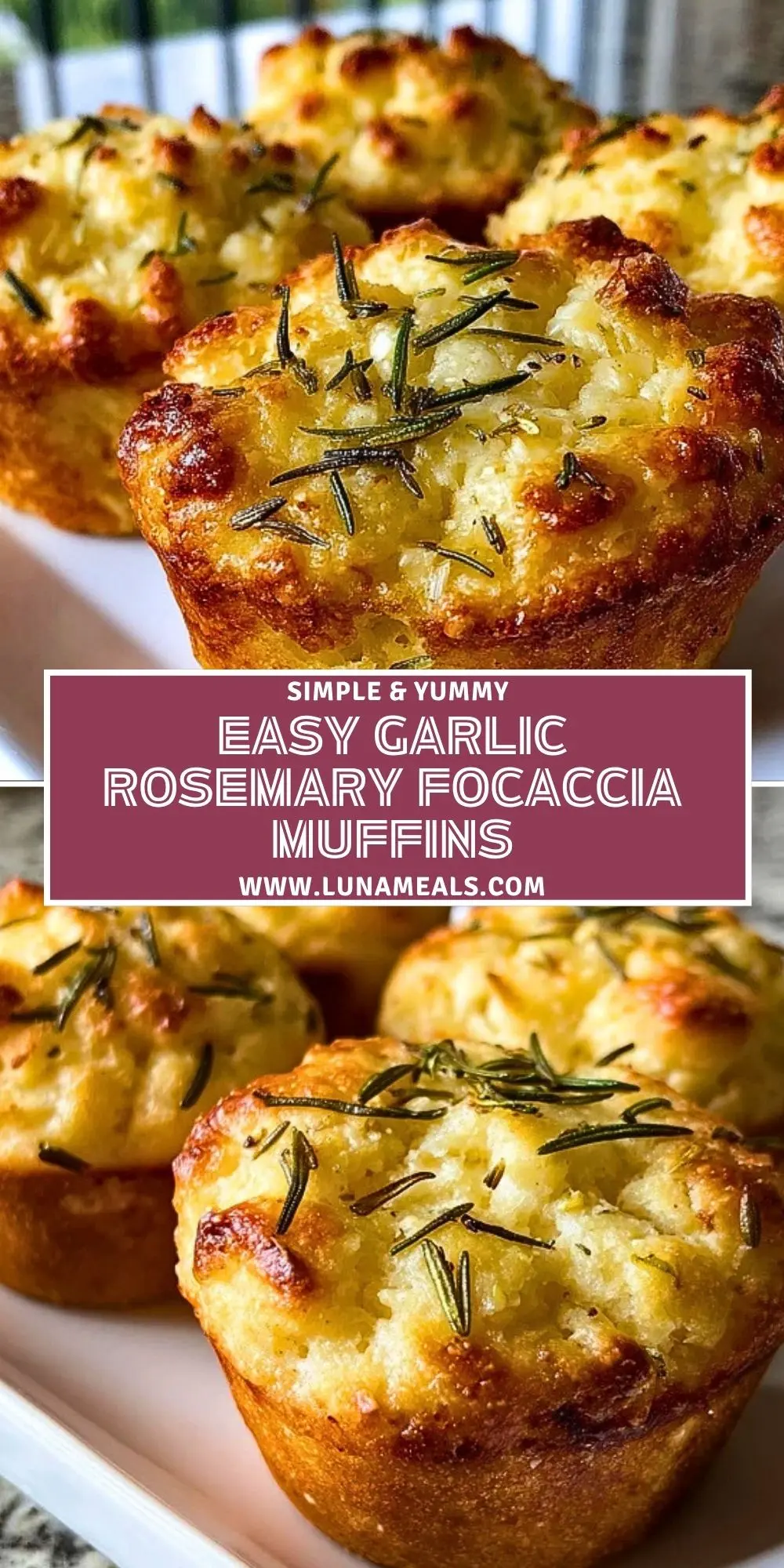 Easy Garlic Rosemary Focaccia Muffins (2)