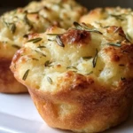 Easy Garlic Rosemary Focaccia Muffins
