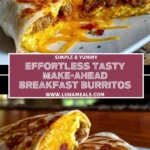Effortless Tasty Make-Ahead Breakfast Burritos Pin 1