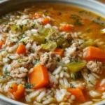 Ground Turkey and Rice Soup