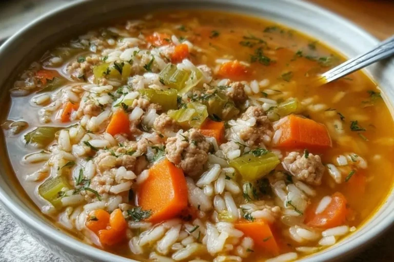 Ground Turkey and Rice Soup