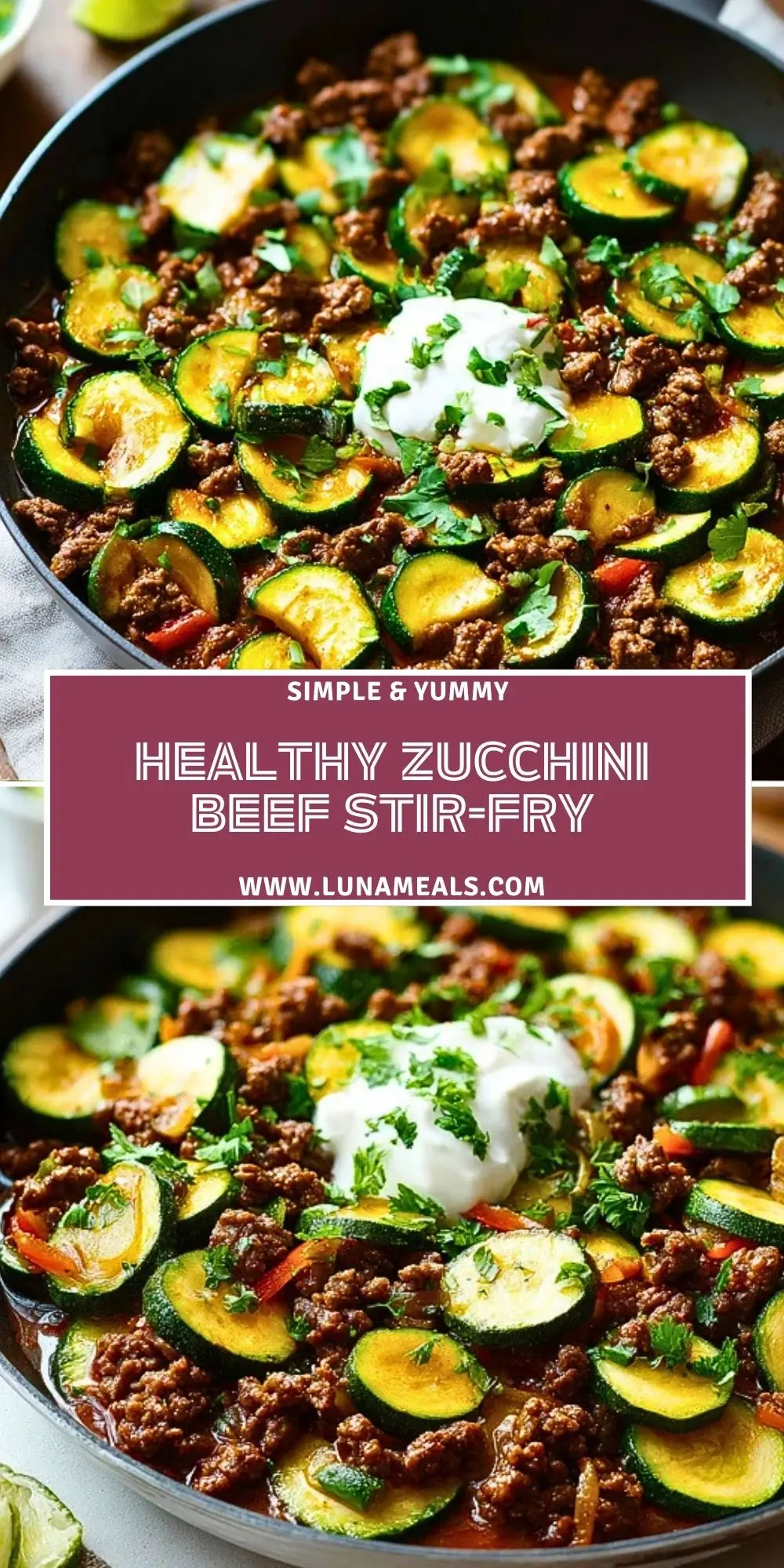 Healthy Zucchini Beef Stir-Fry Pin 1
