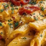 High Protein Creamy Roasted Red Pepper Pasta