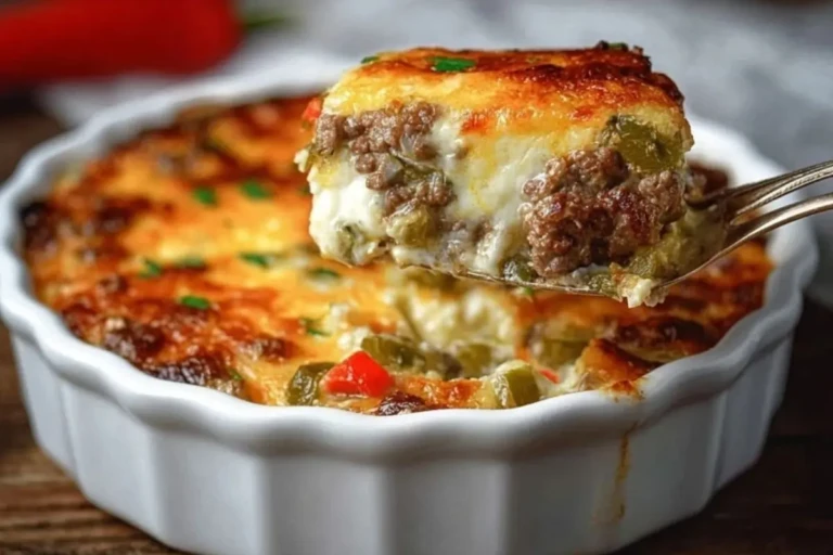 High Protein Low Carb Philly Cheesesteak Casserole 1