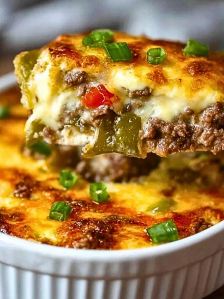 High Protein Low Carb Philly Cheesesteak Casserole 2