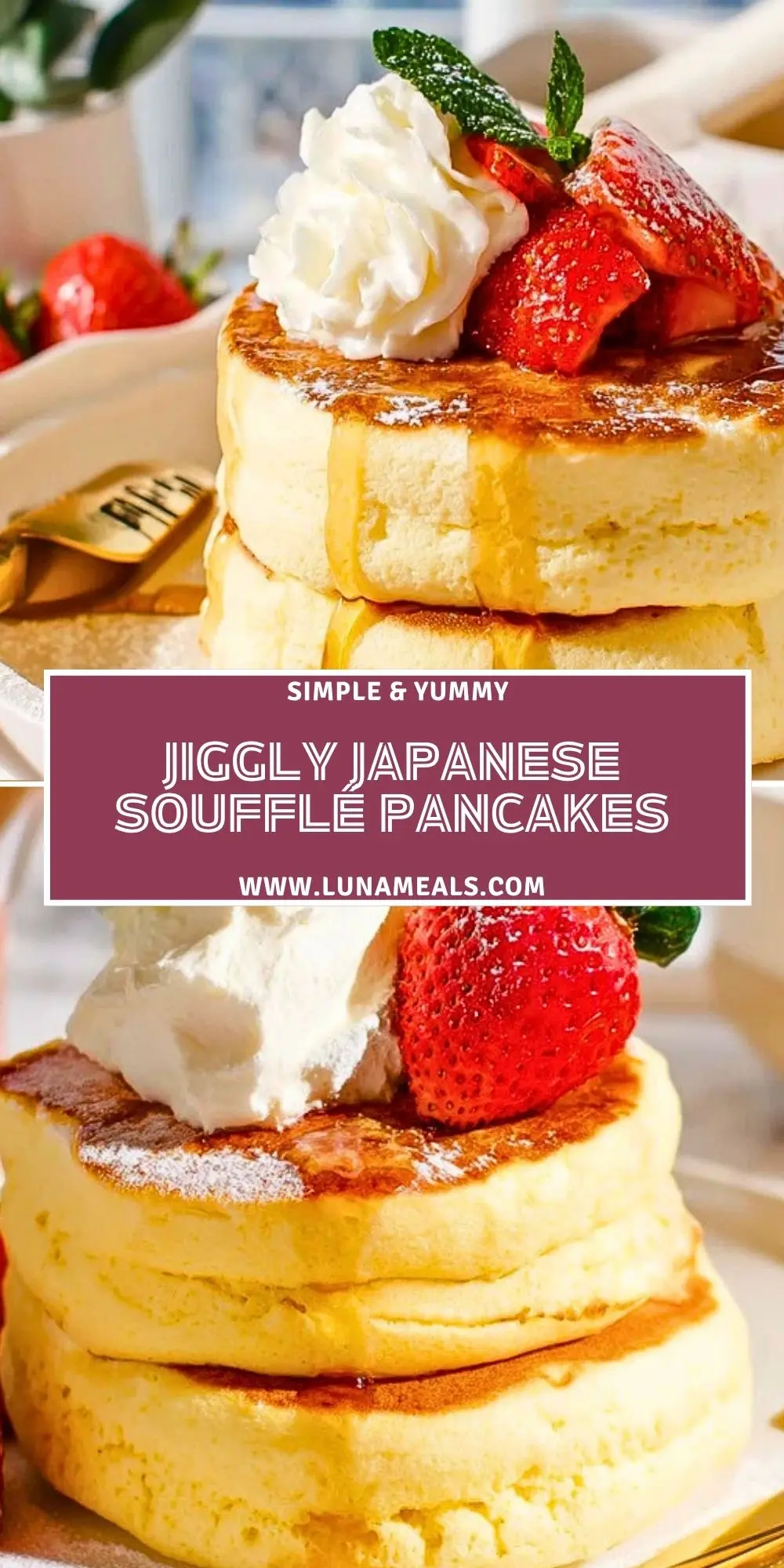 Jiggly Japanese Soufflé Pancakes Pin 1