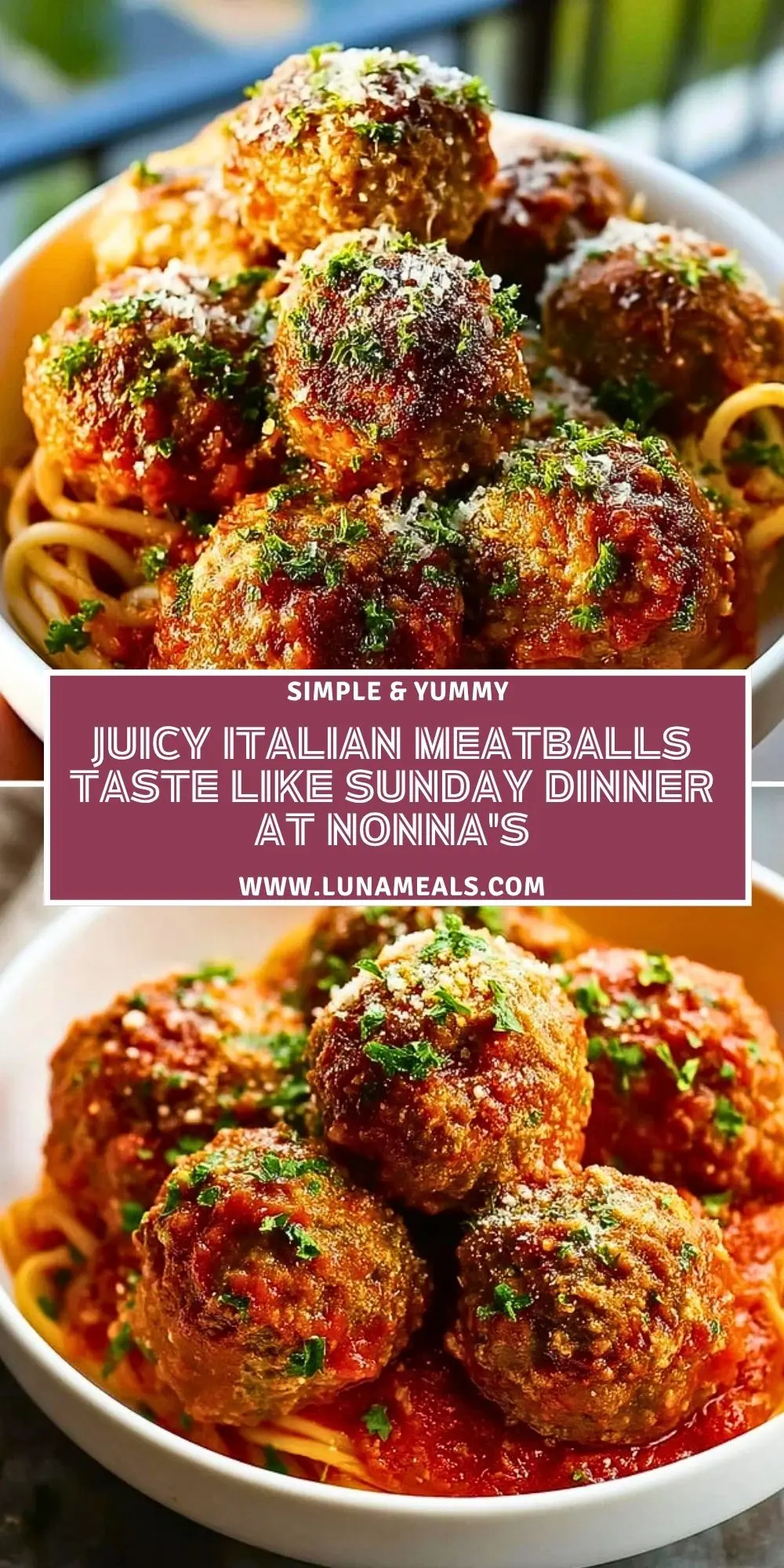 Juicy Italian Meatballs Taste Like Sunday Dinner at Nonna's Pin 1