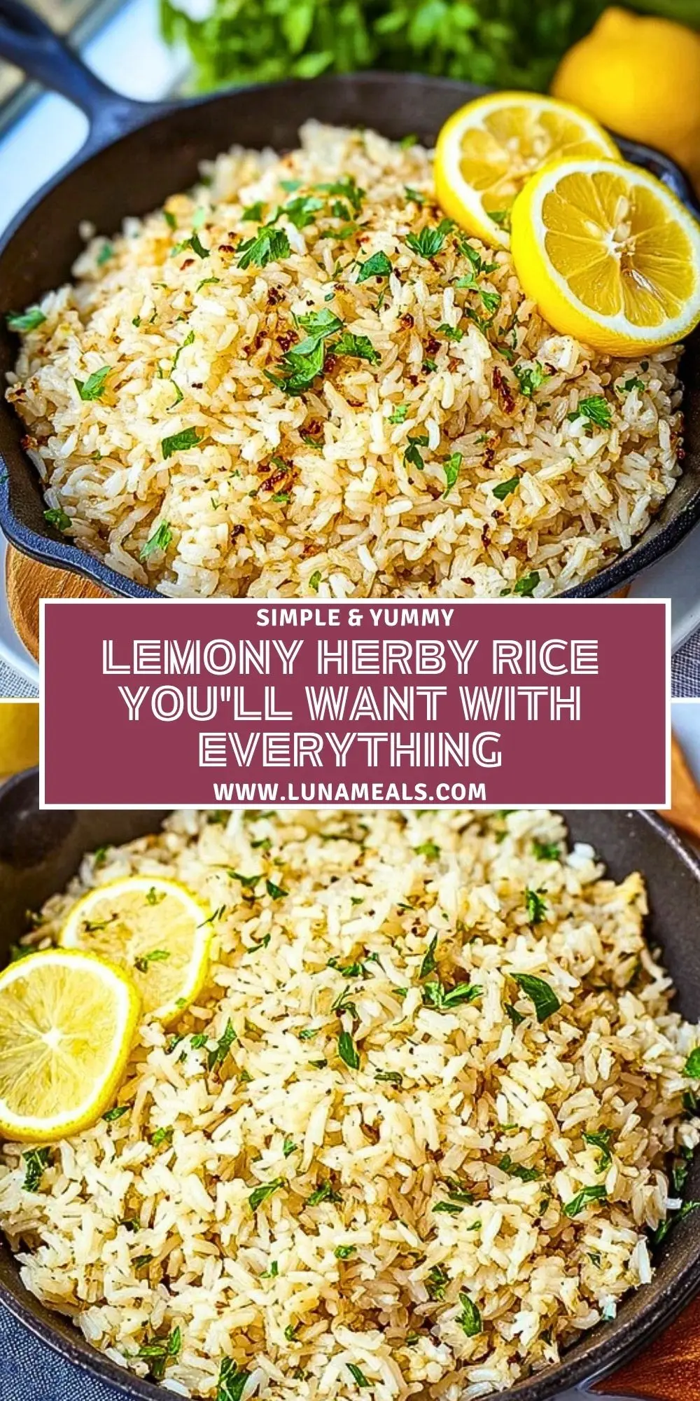 Lemony Herby Rice You'll Want with Everything Pin 1