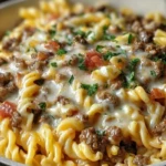 Loaded Cheeseburger Alfredo Pasta