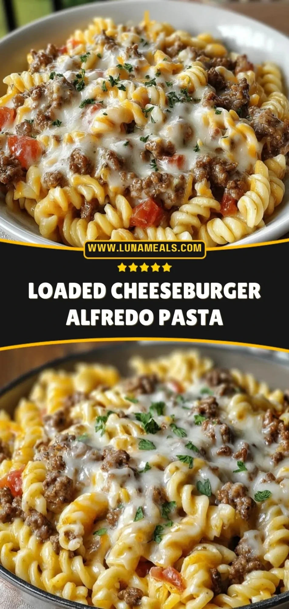 Loaded Cheeseburger Alfredo Pasta (3)