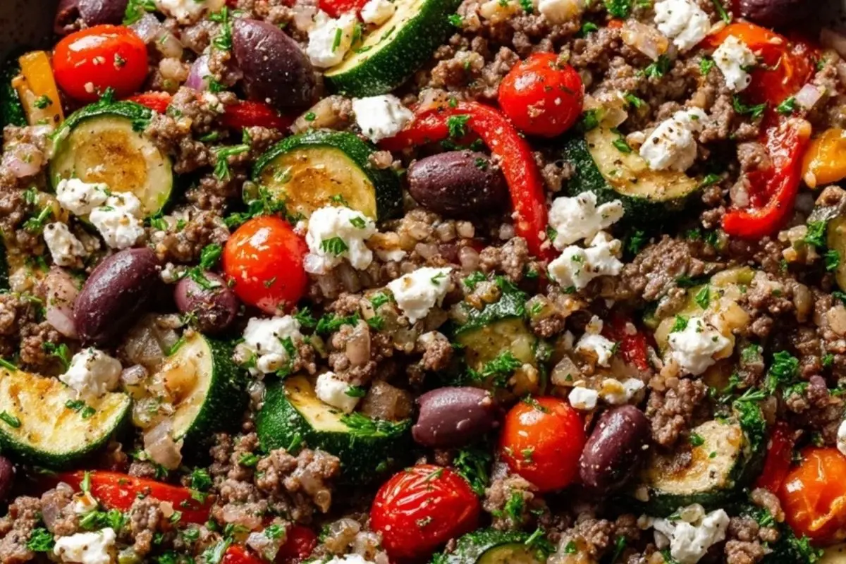 Mediterranean Ground Beef Stir-Fry