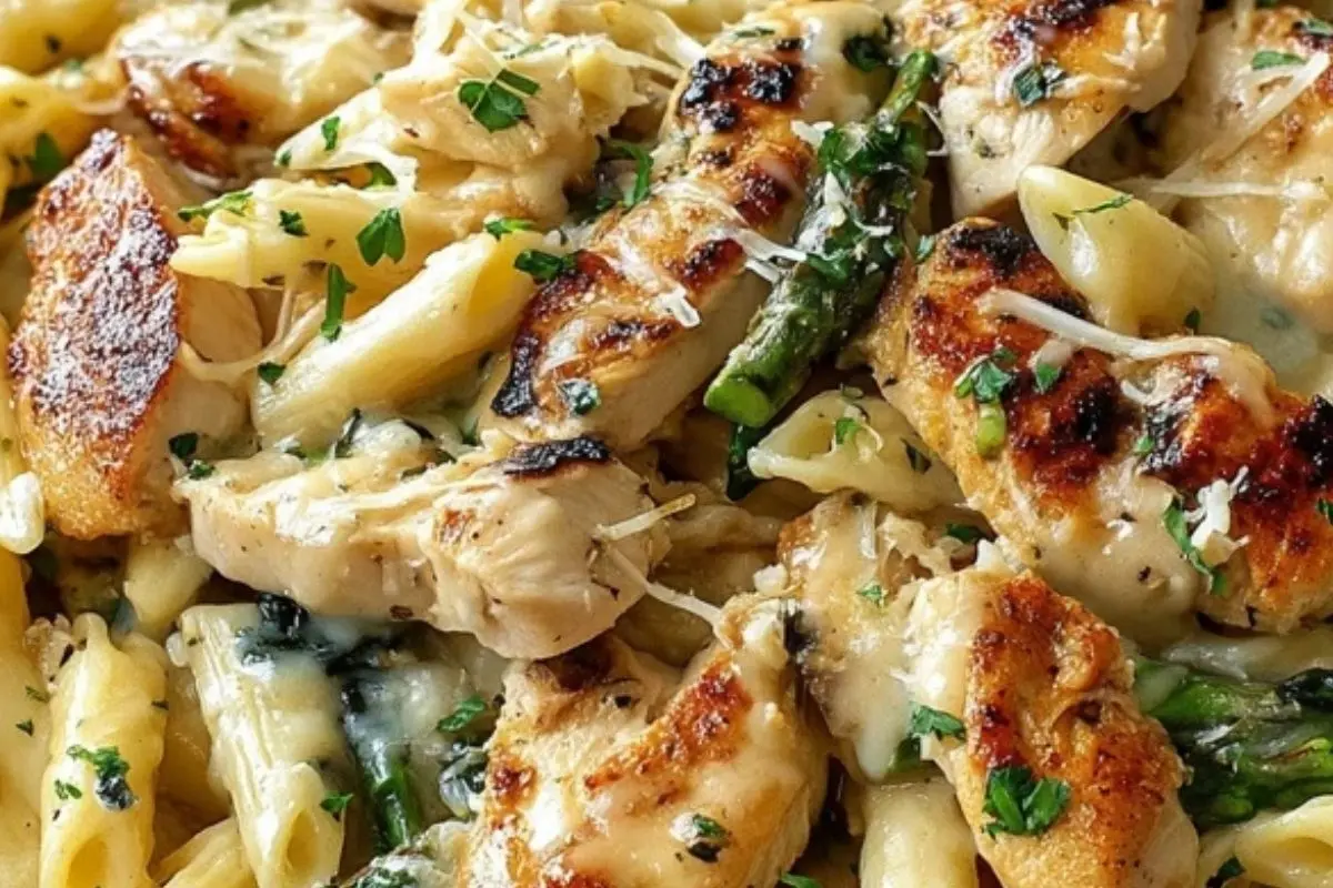 One Pan Garlic Parmesan Chicken Pasta Delight