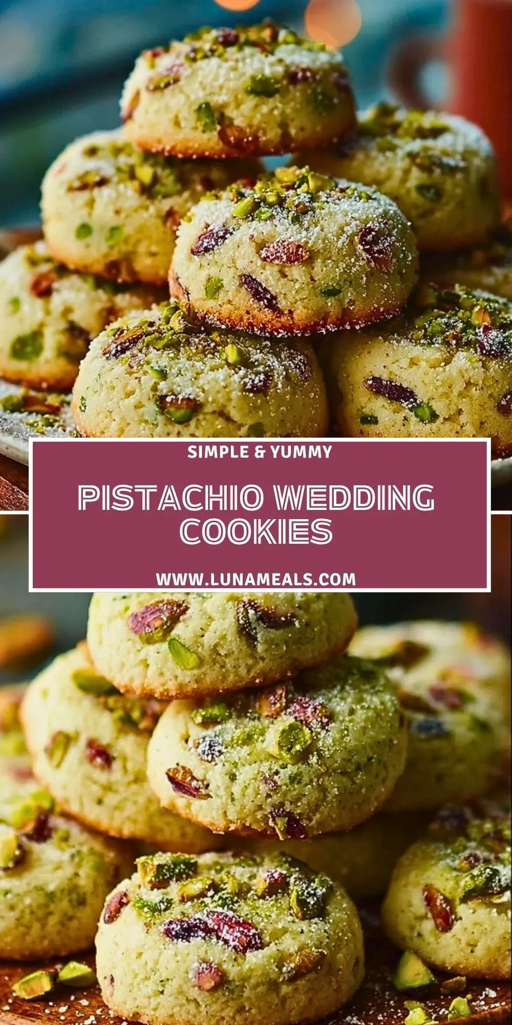 Pistachio Wedding Cookies Pin 1