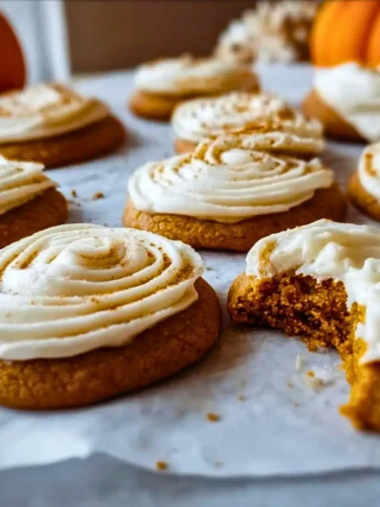Pumpkin Sugar Cookies with Cream Cheese Frosting (1)
