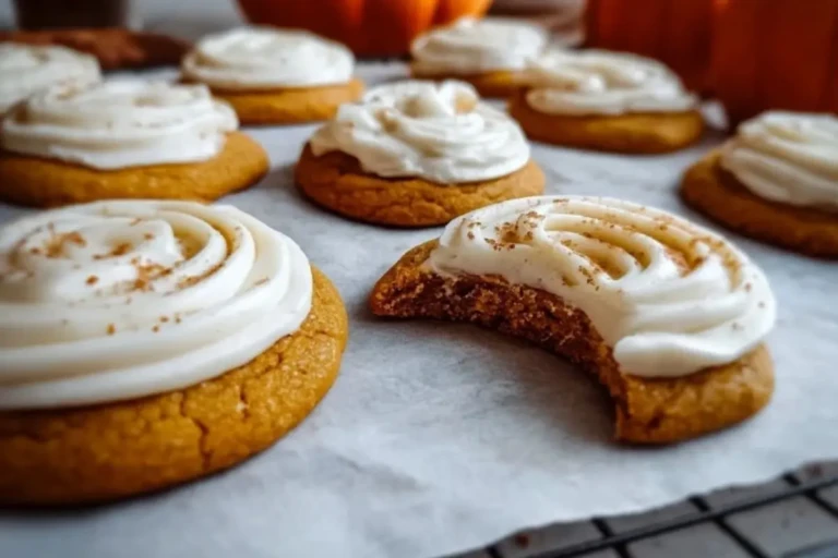 Pumpkin Sugar Cookies with Cream Cheese Frosting