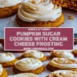 Pumpkin Sugar Cookies with Cream Cheese Frosting Pin 1