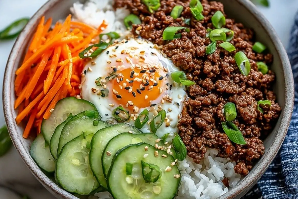 Quick & Easy Korean Ground Beef Bowl 1